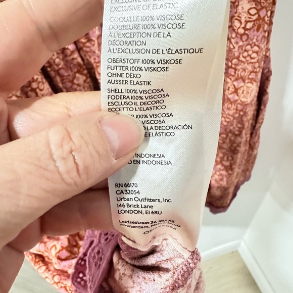 Free People Rose-Print Empire Mini Dress Size Large - Picture 10 of 10